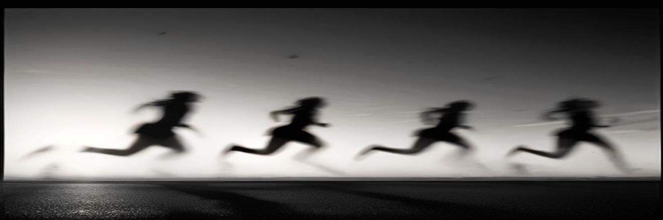 A running club out together on a road